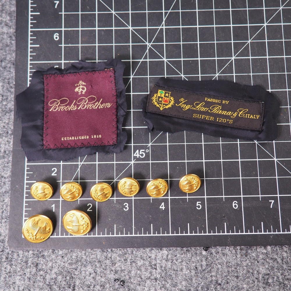 Brooks Brothers Golden Fleece Blazer Button Set Gold Tone Loro Piana Labels